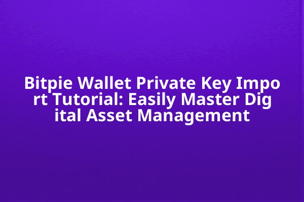 Bitpie Wallet Private Key Import Tutorial: Easily Master Digital Asset Management