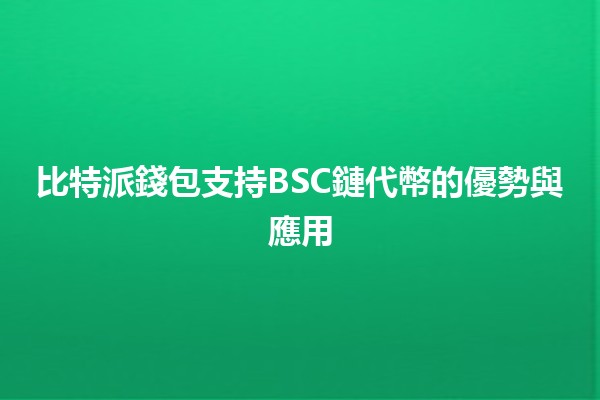 比特派錢包支持BSC鏈代幣的優勢與應用 💰🚀